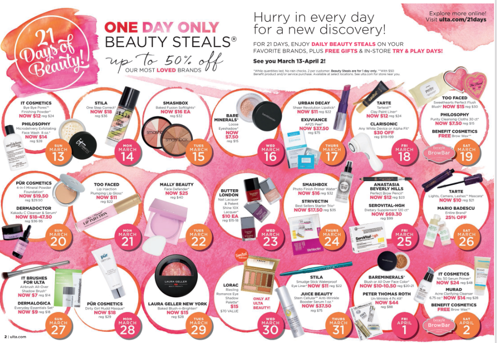 Ulta Beauty 21 Days March 2021 Beauty & Health